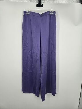 lunya Meditative Purple Wide-Leg Washable Silk Lounge Pants M (7650)
